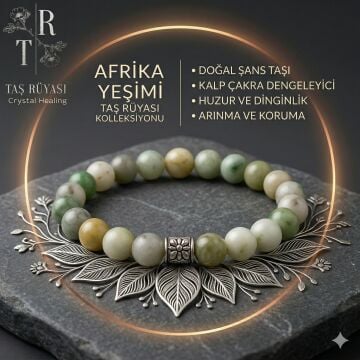 Afrika Yeşimi Bileklik 8 mm – Doğaltaş Denge ve Koruma Bilekliği
