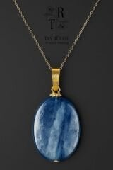 Kiyanit Ovoid  Kolye Ucu Zincirli