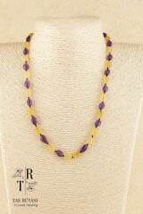 Sitrin Ametist Amorf Kolye | Doğal Taş Kolye | Enerji ve Şıklık