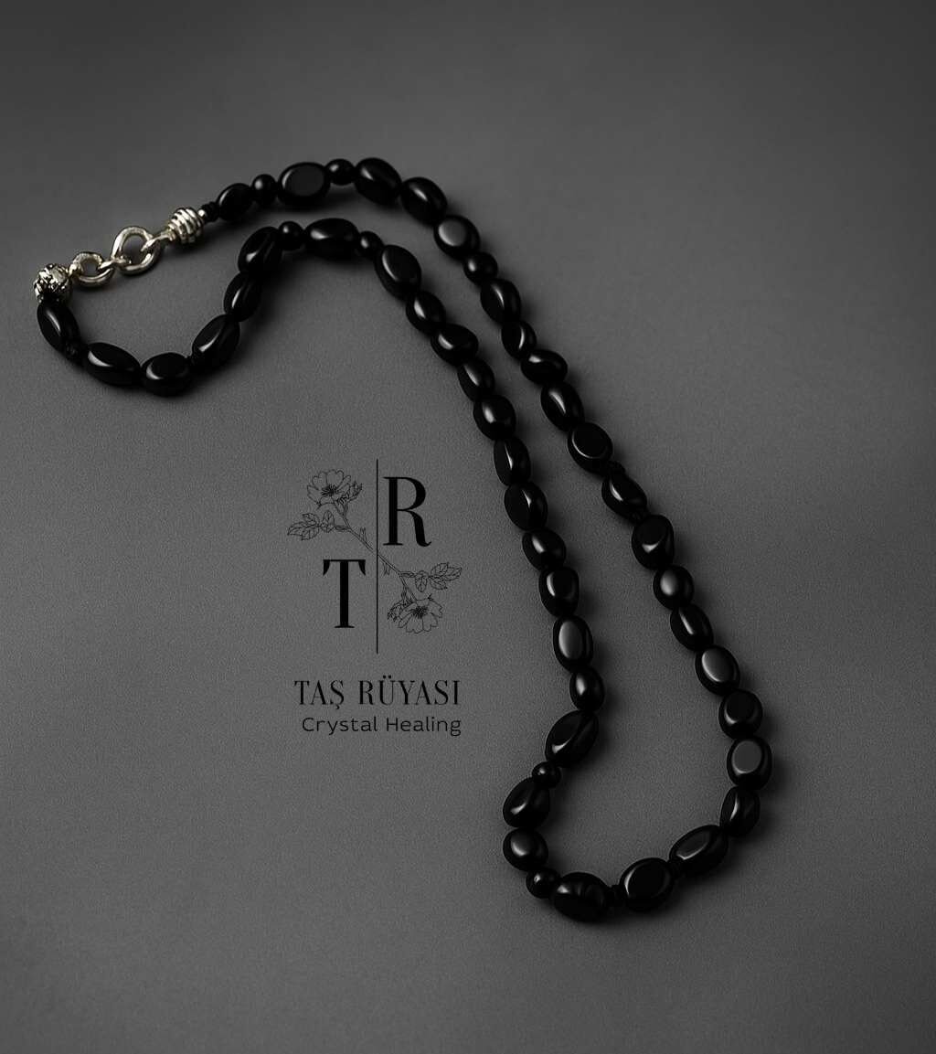Siyah Turmalin Amorf Kesim Kolye | Koruma ve Zihin Dengesi