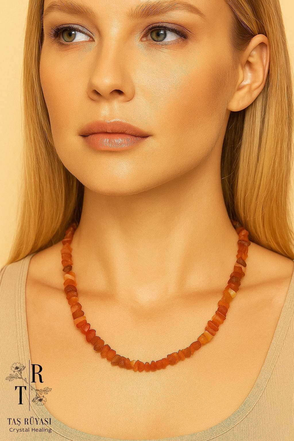 Kırmızı Akik Kırıktaş Kolye | Pozitif Enerji, Ateş Elementi