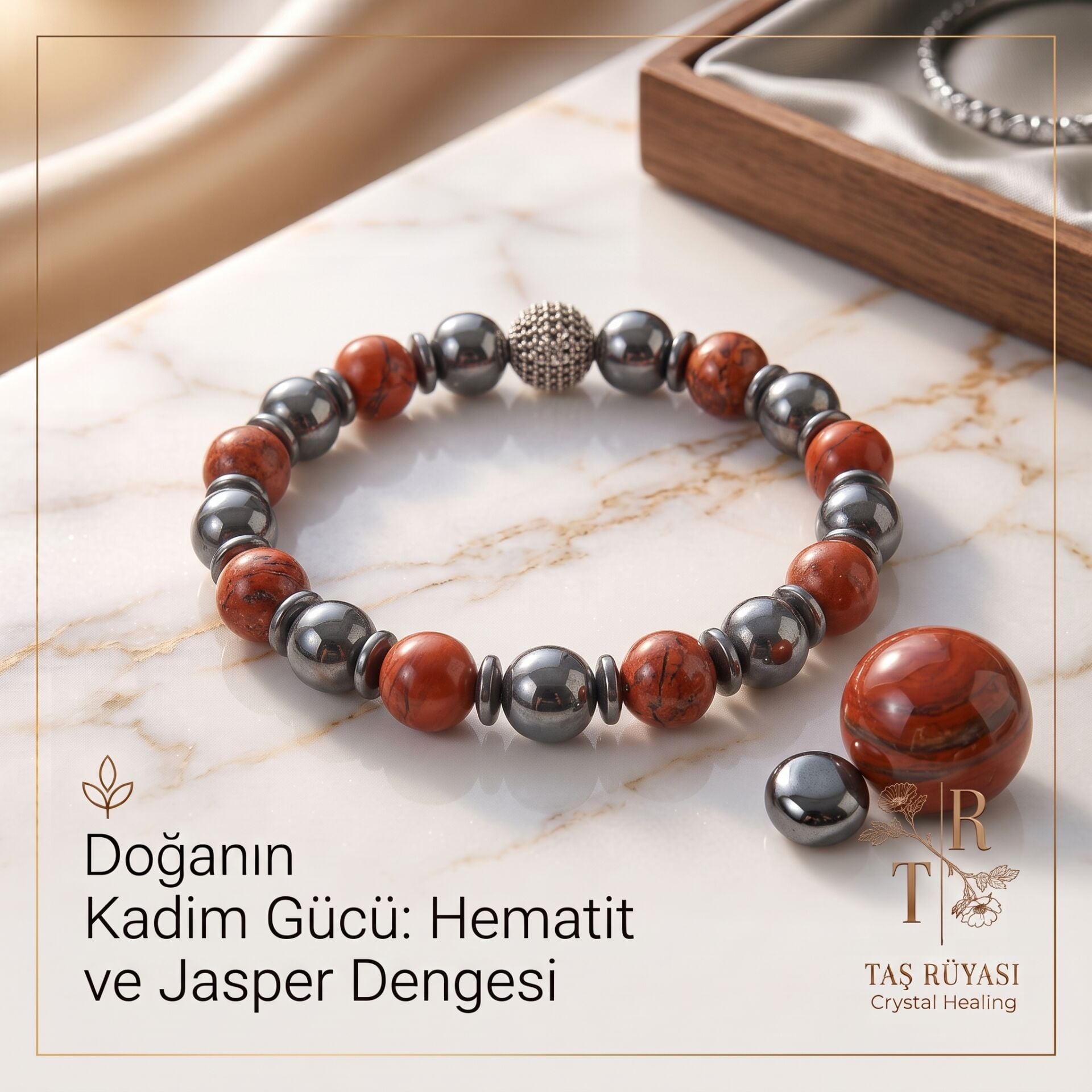 Hematit Jasper Bileklik 8 Mm