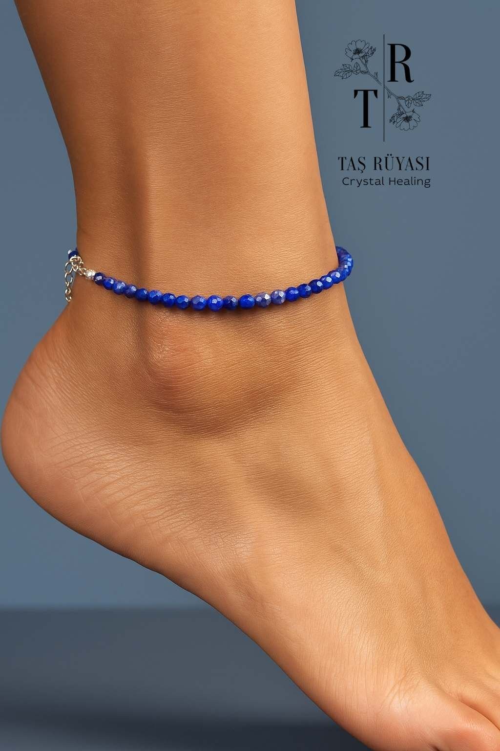 Lapis Lazuli Halhal 3-4 mm Zincir Uzatmalı