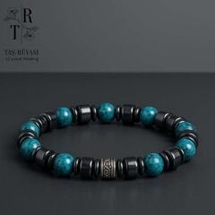 Jade (Yeşim) – Hematit Bileklik 8 mm | Bereket, Uyum, Koruma ve Zihinsel Güç