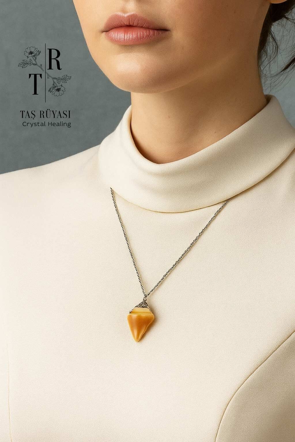 Sedef Kolye Ucu Zincirli