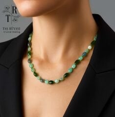 Yeşim Taşı – Labradorit – Amazonit Üçlü Doğaltaş Kolye