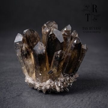 Doğal Dumanlı Kuvars Kristal Küme | Enerji Temizleme Taşı Ham Kristal Dekoratif Doğaltaş