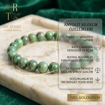 Anyolit Bileklik ( Ruby in Zoisit) 8 mm