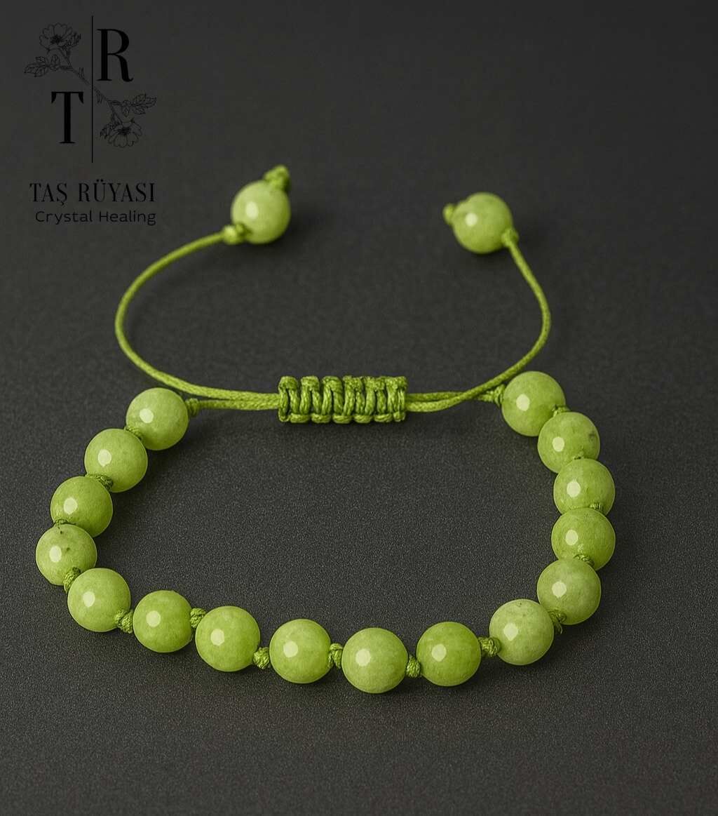 Kanada Yeşim Taşı Örme Bileklik 6 Mm