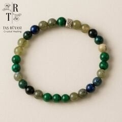 Azurit Malahit Labradorit Bileklik 6 mm  | Yenilenme ve Kendini Keşfetme