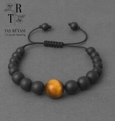 Kaplangözü Mat Obsidyen Örme Bileklik