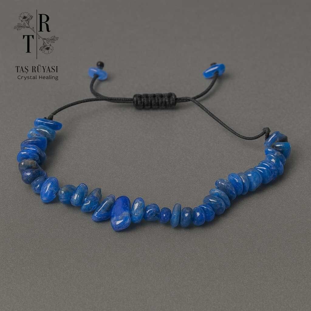 Kiyanit Kırık Taş Örme Bileklik