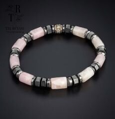 Kunzit Hematit Doğal Taş Bileklik