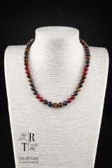 Kırmızı Akik, Kaplangözü & Hematit Doğaltaş Kolye 6 mm | Güç, Koruma, Cesaret ve Enerji Dengeleme