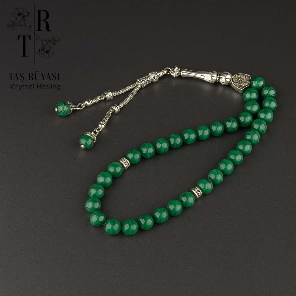 Malahit (Malakit) Taşı 33’lük Tesbih | Arınma • Korunma • Enerji Denge Taşı