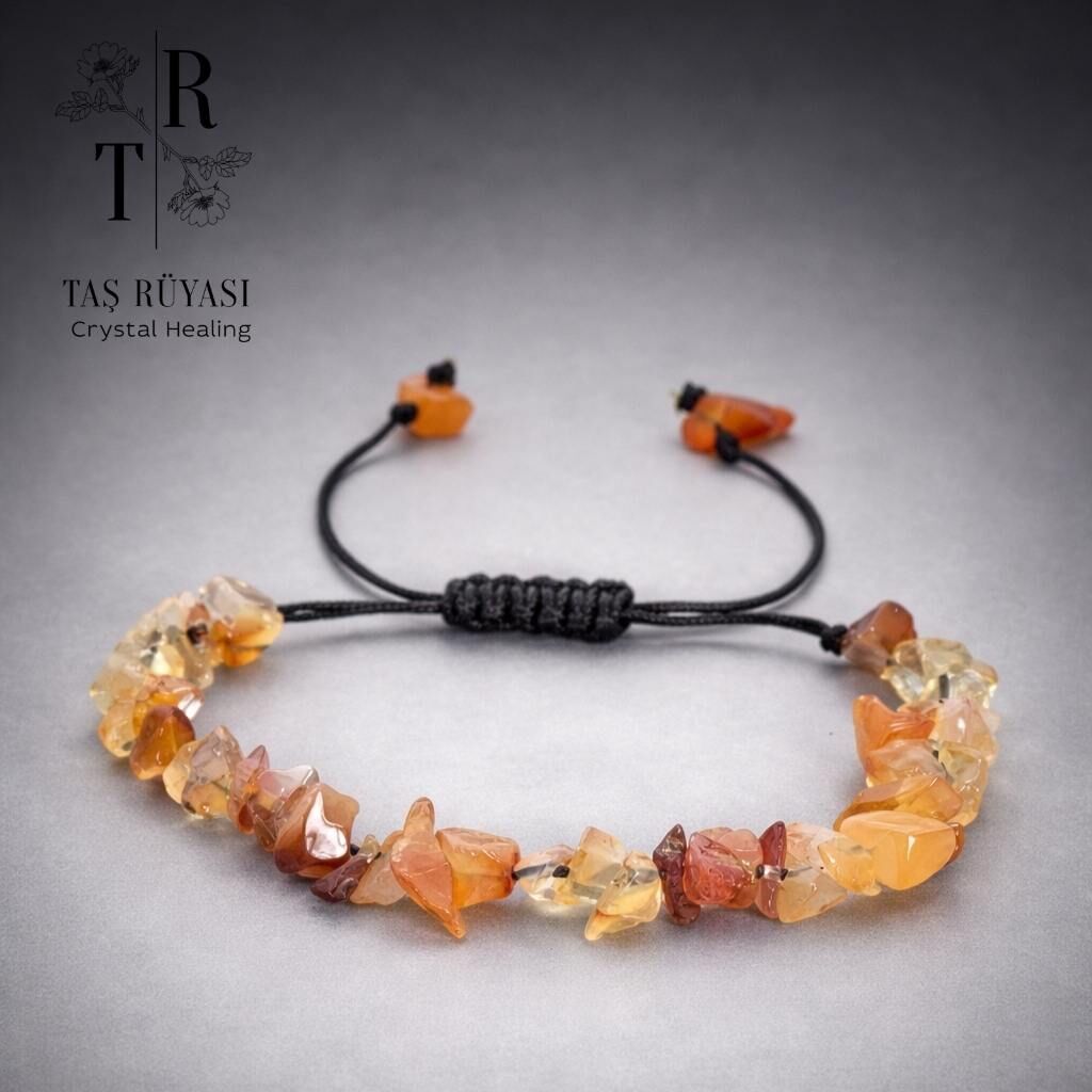 Kırmızı Akik Örme Bileklik