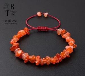 Kırmızı Akik Örme Bileklik