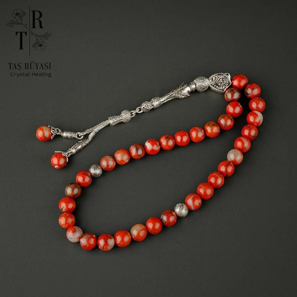 Kırmızı Jasper 33’lük Tesbih | Güç, Cesaret, Köklenme ve Zihinsel Denge