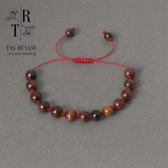 Kırmızı Kaplangözü Örme Bileklik | Cesaret ve Kararlılık