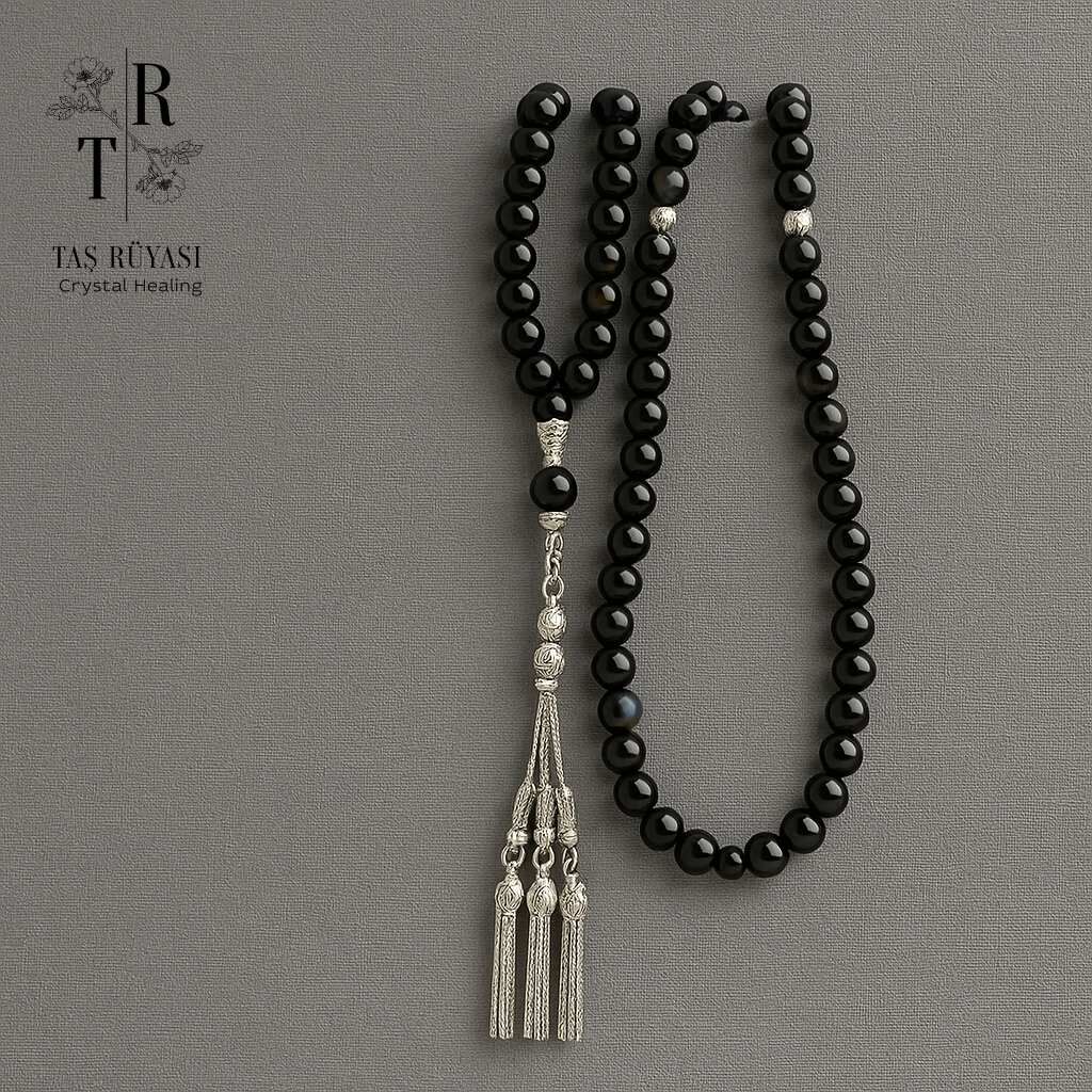 Siyah Akik 99’luk Dua Tesbihi 6 mm | Korunma, Sabitlik ve İçsel Güç