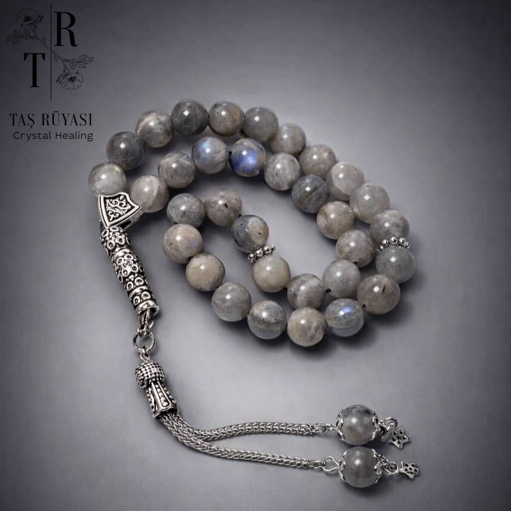 33’lü Labradorit Tesbih – Doğal Taş Enerji Tesbihi