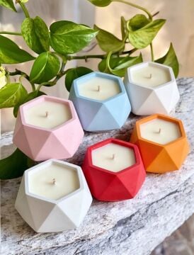 Geometrik Tasarımlı Mum ( 10 Adet )