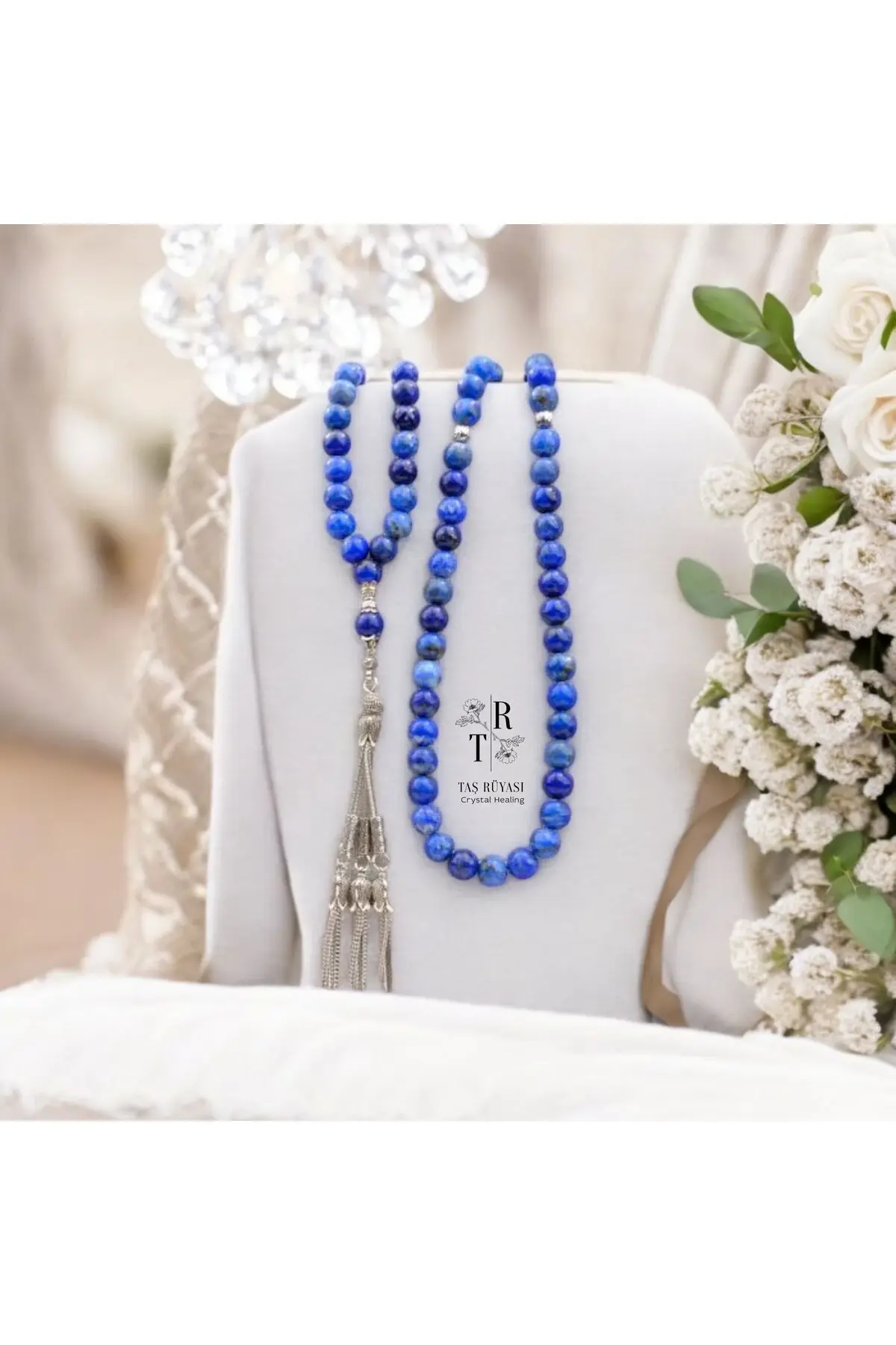 Lapis Lazuli 99’luk Dua Tesbihi 6 mm | El Yapımı Doğaltaş Tesbih | Manevi Odak ve Huzur