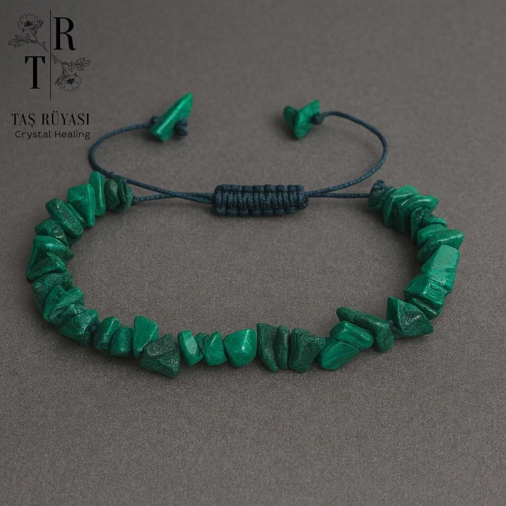 Malahit Kırıktaş Örme Bileklik | Dönüşüm ve Yenilenme