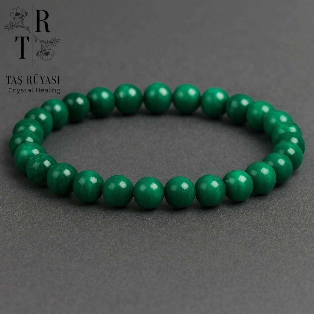 Malakit Doğal Taş Bileklik | Dönüşüm, Yenilenme, Kararlılık