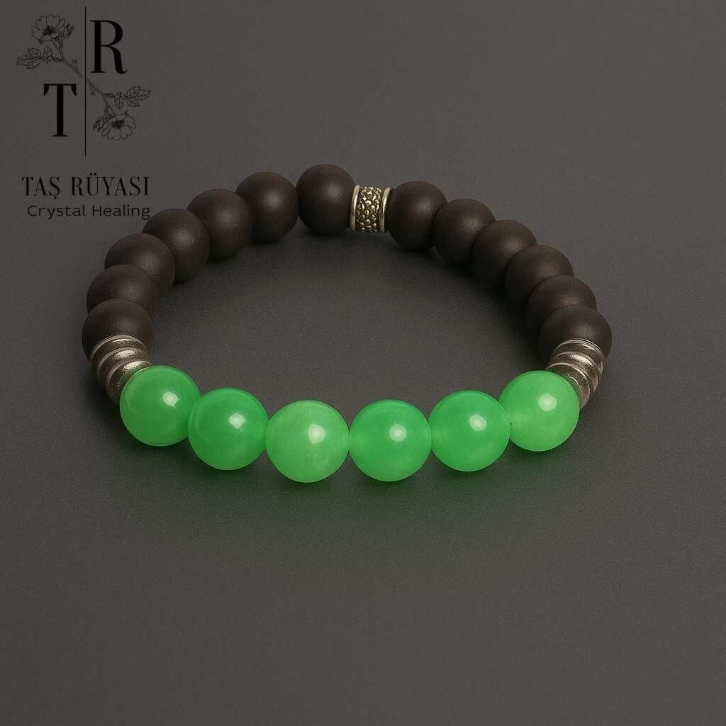 Mat Obsidyen Aventurin Bileklik