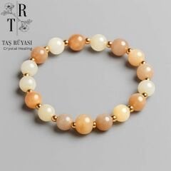 Pembe Kuvars Güneş Taşı Bileklik 8 mm | Duygusal Denge Ve Pozitif Enerji