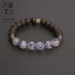 Mat Obsidyen Mavi Aventurin Bileklik