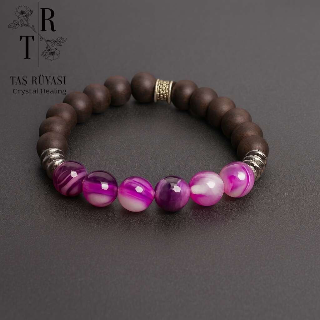Mat Obsidyen Mor Akik Bileklik | Koruma, Denge
