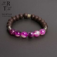 Mat Obsidyen Mor Akik Bileklik | Koruma, Denge