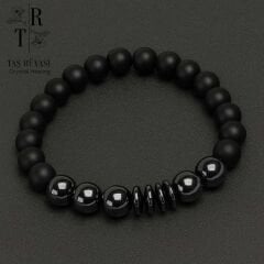 Mat Oniks Hematit Bileklik | Kararlılık, Odaklanma ve Koruma