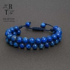 Mavi Jade Çift Sıra Örme Bileklik | Şans ve İletişim