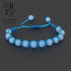 Mavi Jade Örme Bileklik | Şans ve Pozitif Enerji