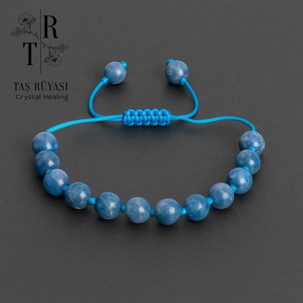 Mavi Mercan Örme Bileklik