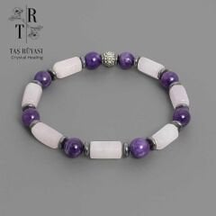 Morganit Ametist Bileklik | Sevgi, Şefkat