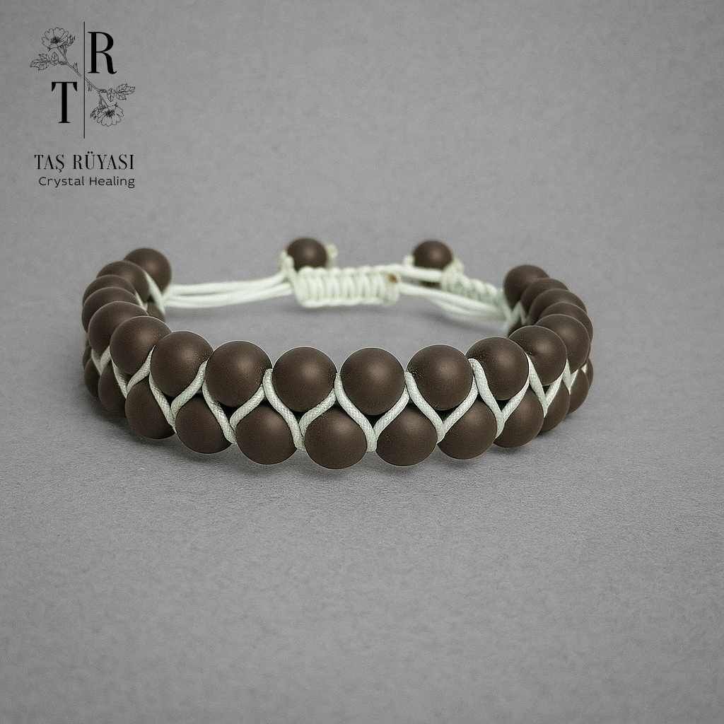 Obsidyen Çift Sıra Örme Bileklik | Koruma, Arınma ve Güç