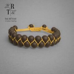 Obsidyen Çift Sıra Örme Bileklik | Koruma, Arınma ve Güç