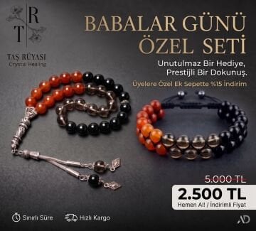 Babalar Günü Tesbih Bileklik Set ( Toprak- Ateş Elementi)