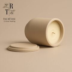 Kapaklı Beton Mumluklu Premium Mum