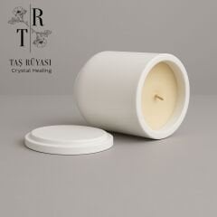 Kapaklı Beton Mumluklu Premium Mum