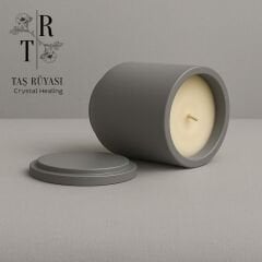 Kapaklı Beton Mumluklu Premium Mum