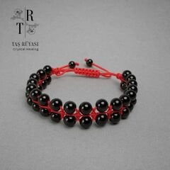 Oniks Çift Sıra Örme Bileklik | Koruma, Odaklanma ve Denge