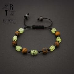 Prehnit Mat Kaplangözü Örme Bileklik