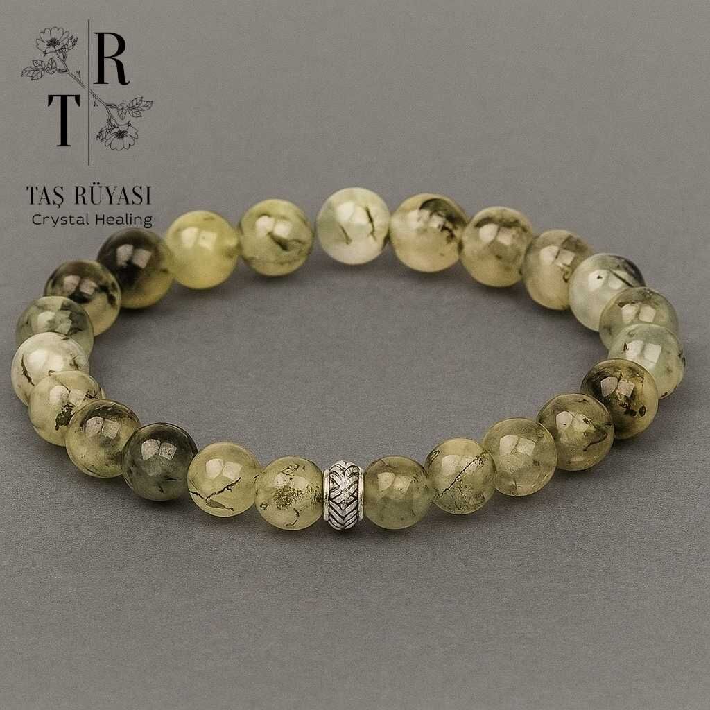 Prehnit Taşı Doğal Taş Bileklik | Ruhun Huzuru | Farkındalık, Huzur ve Kalp Dengesi