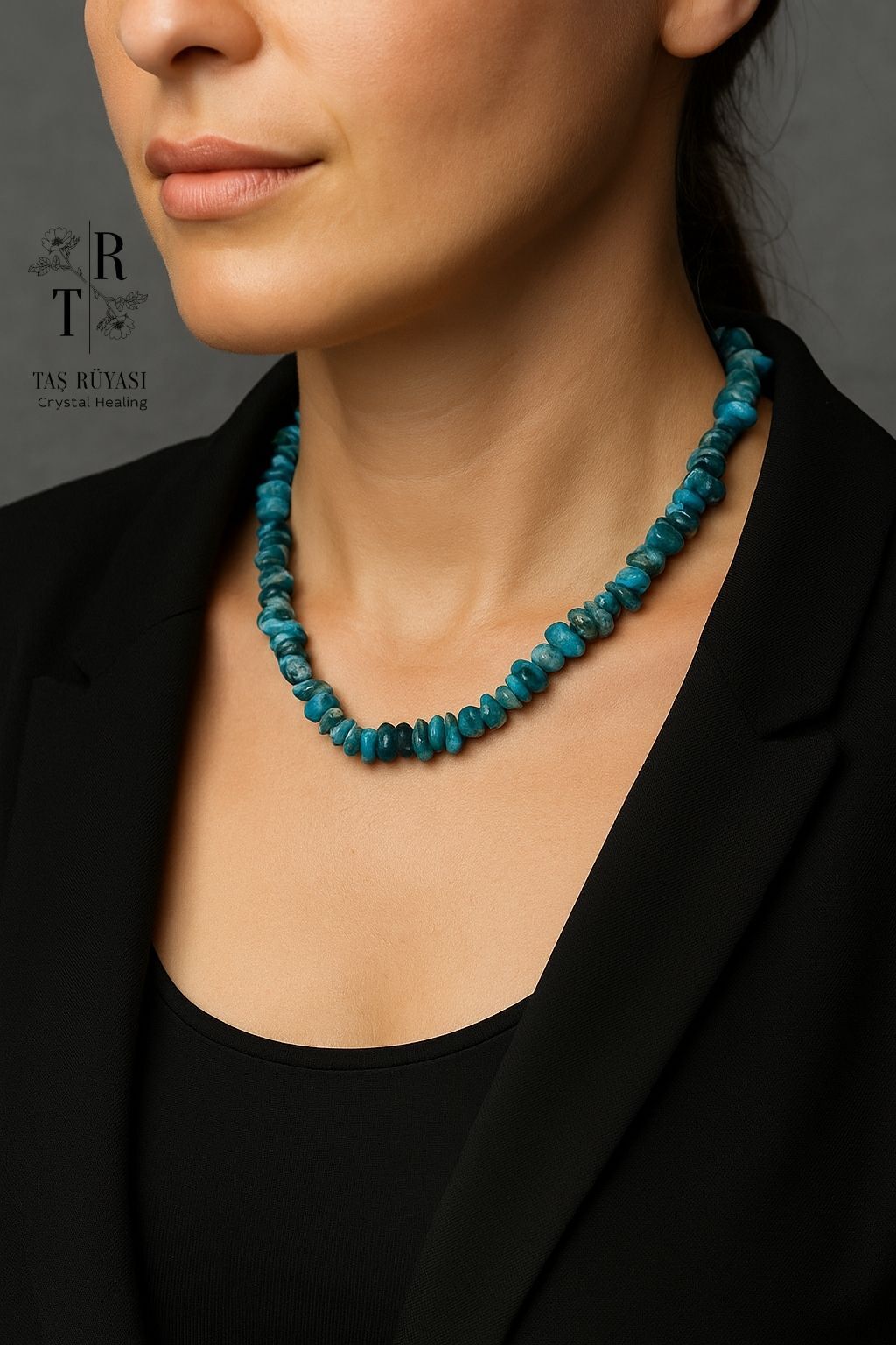 Apatit Kırık Taş Doğaltaş Kolye | Zihinsel Açıklık, İletişim, Motivasyon ve Enerji Akışı