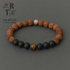 Rudraksha Tohumu Kaplangözü Obsityen Bileklik
